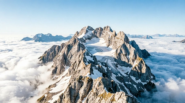 Zugspitze — höchster Berg Deutschlands aus der Luft