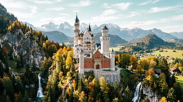 Schloss Neuschwanstein über der Pöllatschlucht
