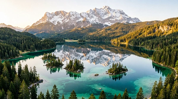 Eibsee am Fuße der Zugspitze