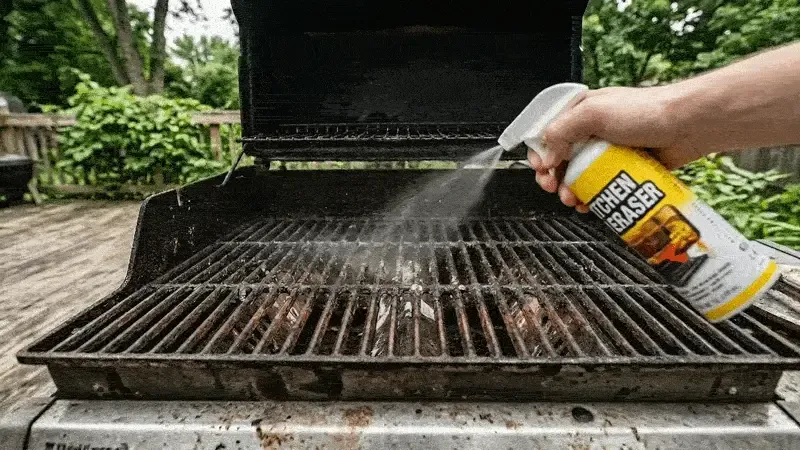 Verschmutzter Grill nach dem Winter